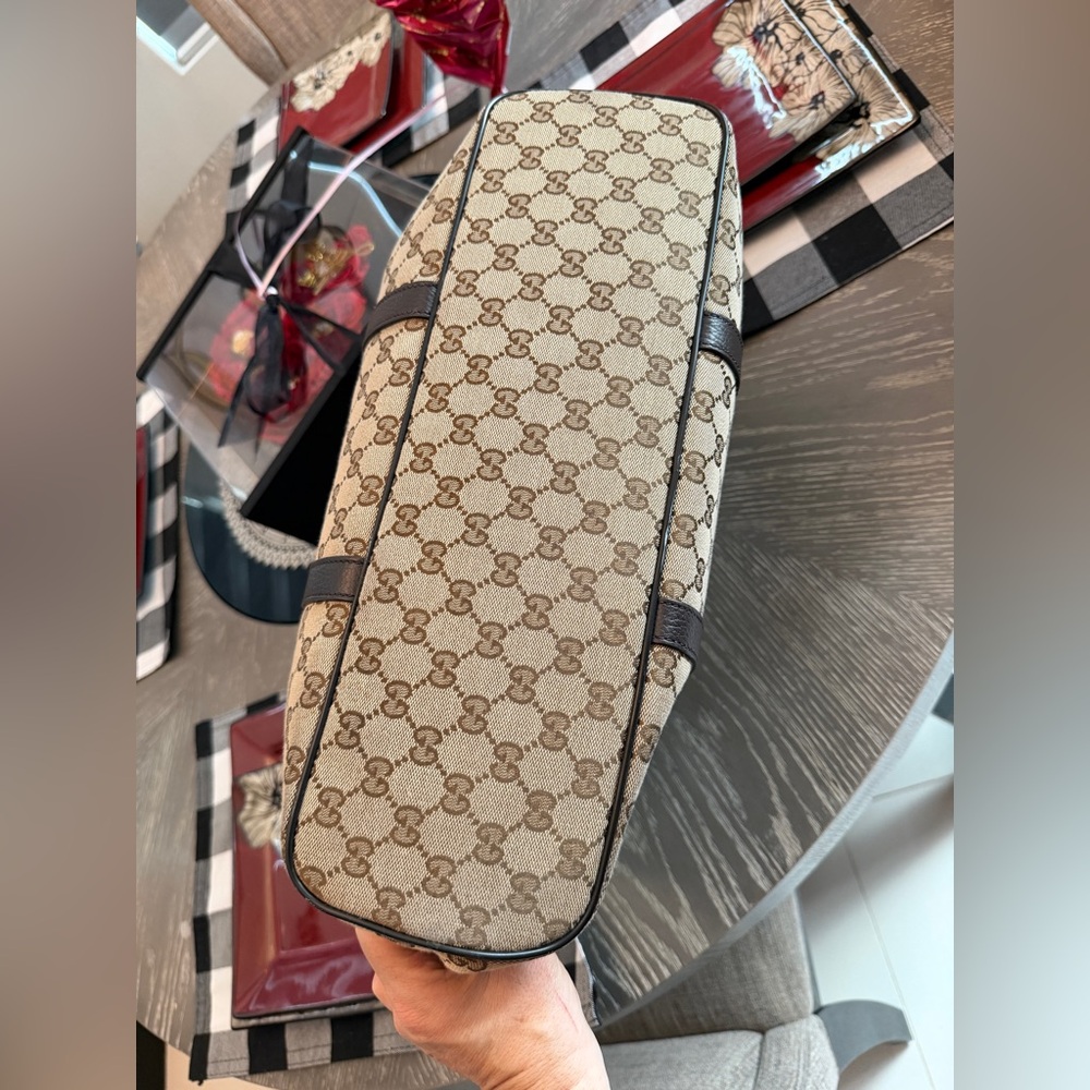 Gucci Beige and Dark Brown Men's Tote - Picture 7 of 15